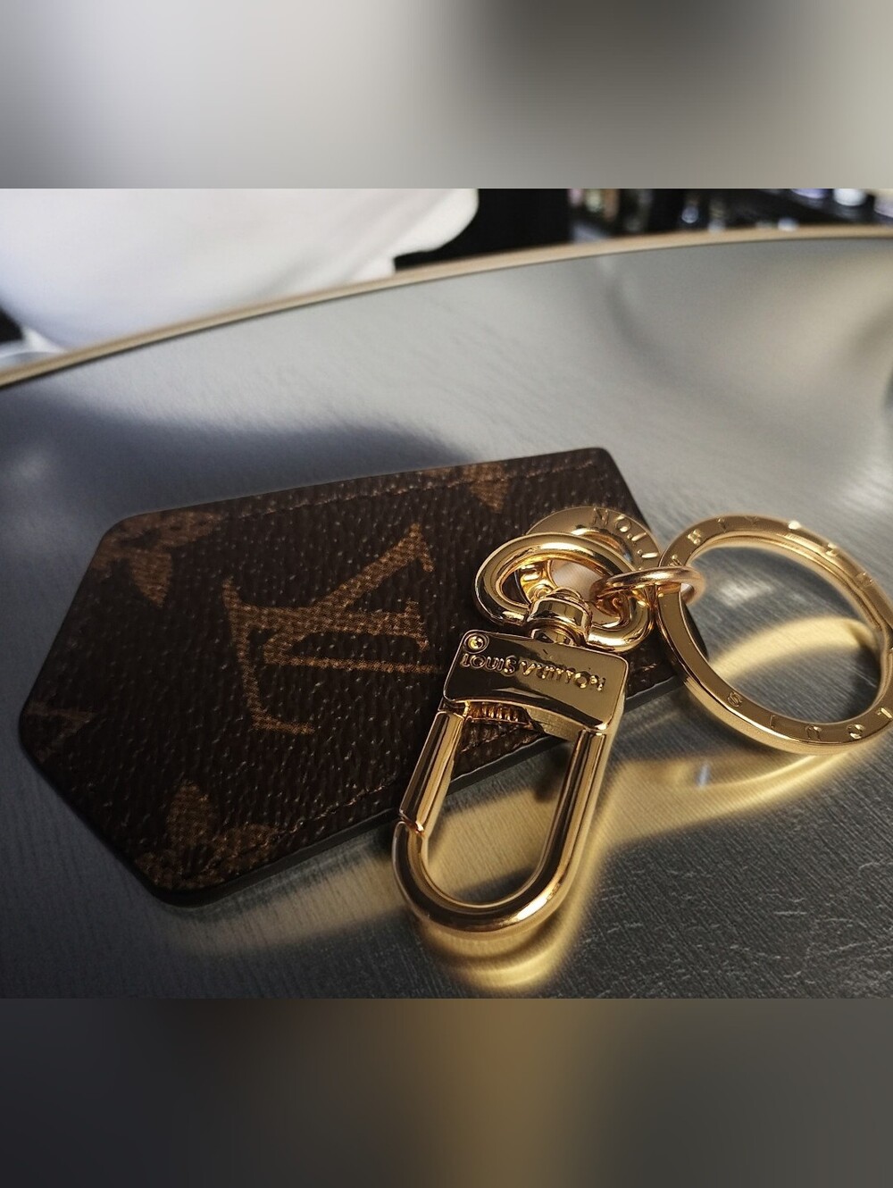 Louis Vuitton Brown & Gold Monogram Key Chain Charm - Picture 4 of 7